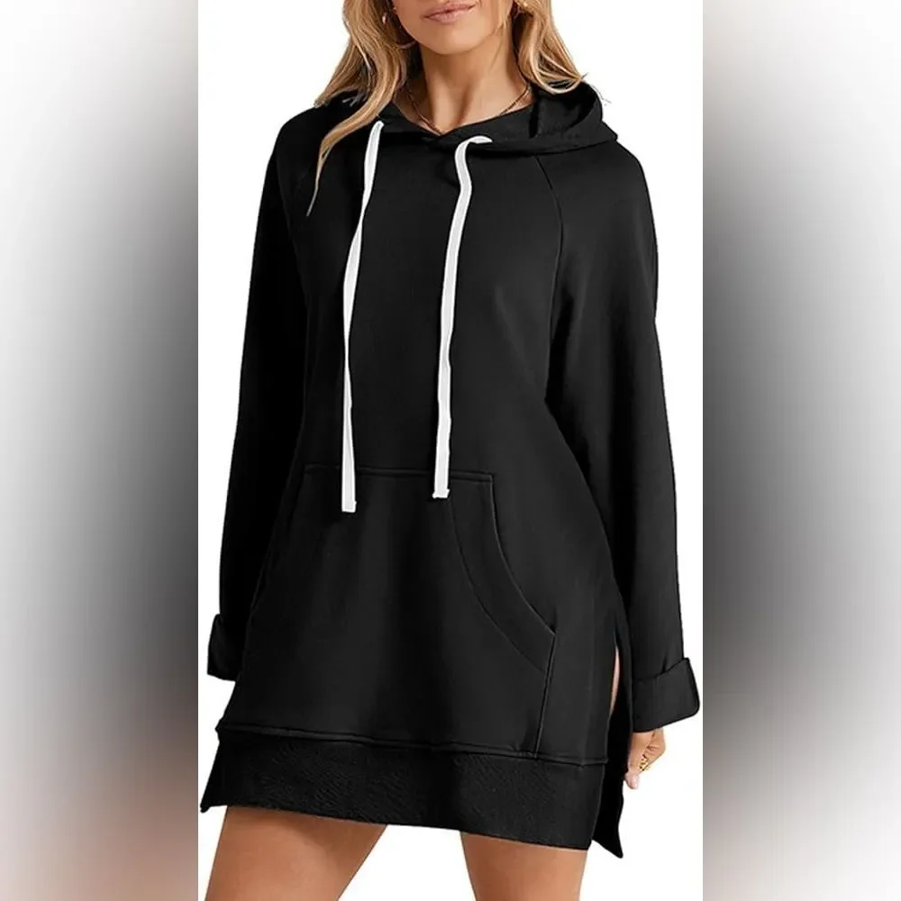 The Warmy Leouna Oversized Hoodie Dress size 3XL black nwot in packaging